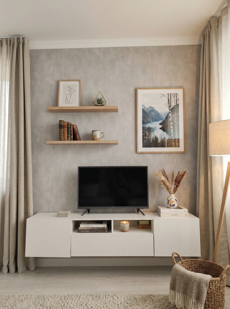 Дизайн интерьера в стиле Хюгге — Гостиная от нейросети RoomGPT