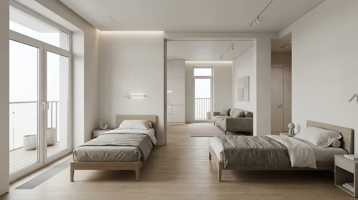 Дизайн гостиной в стиле Минимализм — фото интерьера от нейросети RoomGPT