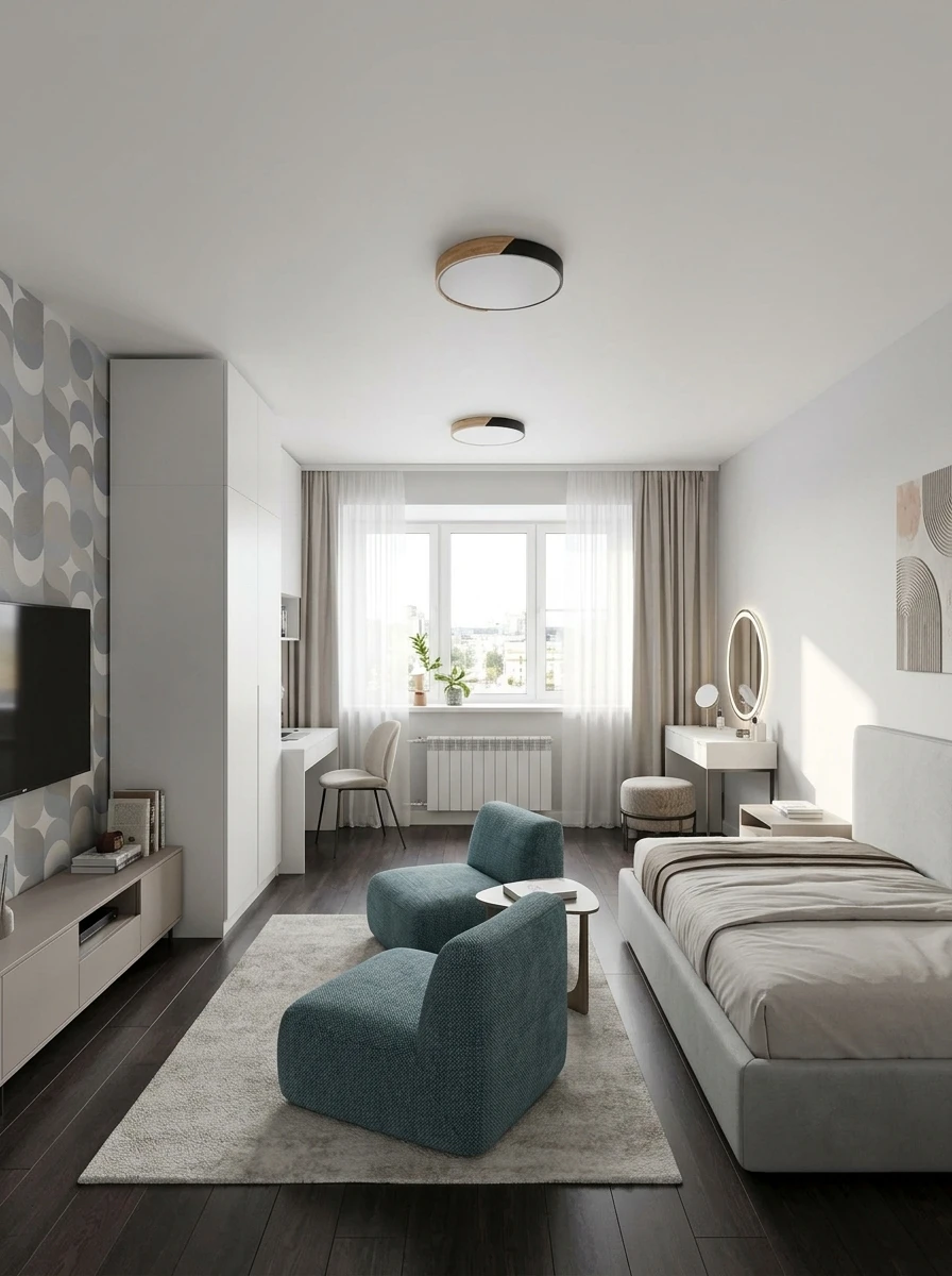Дизайн детской в стиле Контемпорари — фото интерьера от нейросети RoomGPT