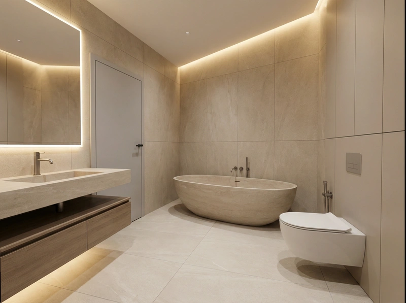 Дизайн ванной в стиле Минимализм — фото интерьера от нейросети RoomGPT