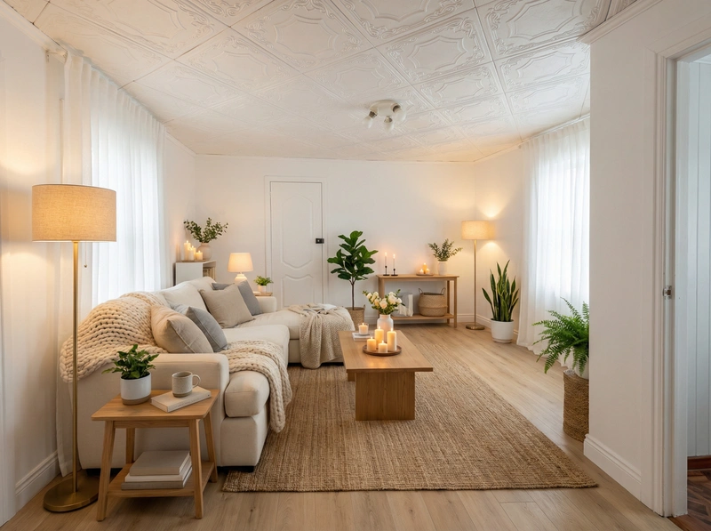 Дизайн интерьера в стиле Хюгге — Гостиная от нейросети RoomGPT