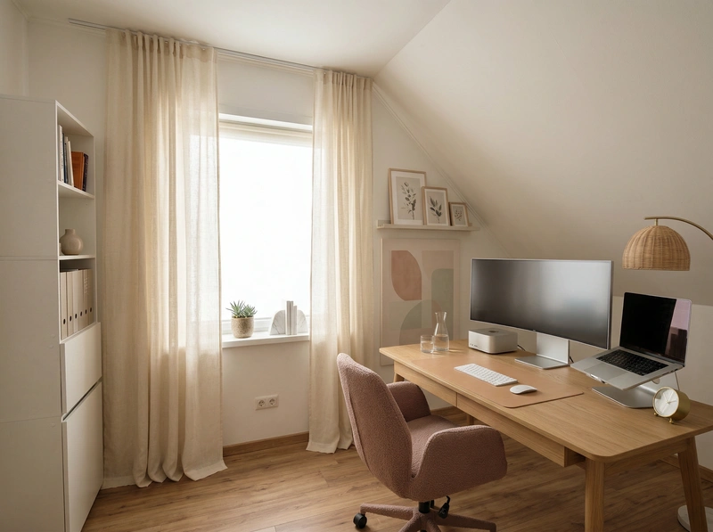 Дизайн интерьера в стиле Сканди — Кабинет от нейросети RoomGPT