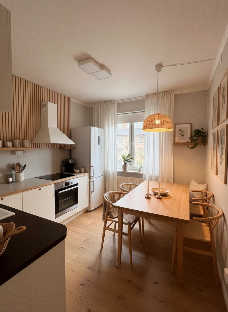 Дизайн интерьера в стиле Хюгге — Кухня от нейросети RoomGPT