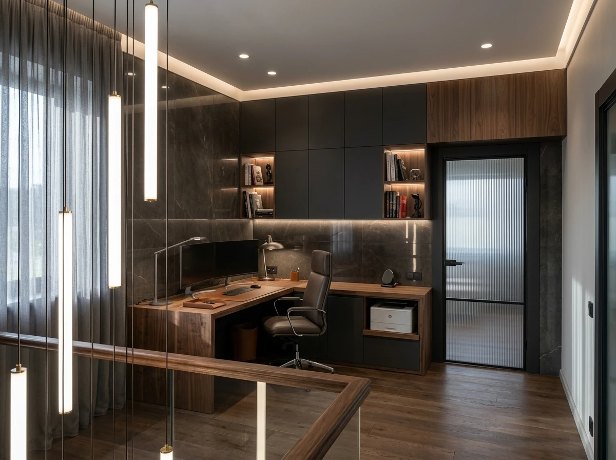 Дизайн кабинета в стиле Минимализм — фото интерьера от нейросети RoomGPT