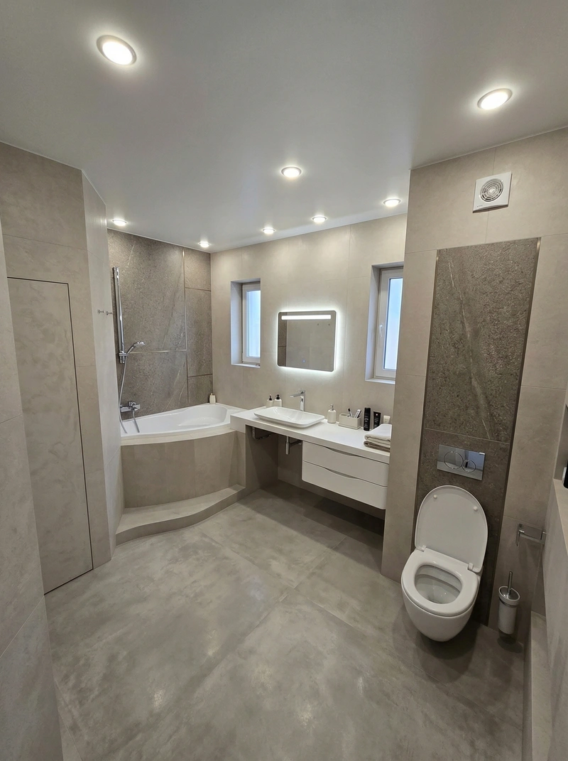 Дизайн ванной в стиле Минимализм — фото интерьера от нейросети RoomGPT
