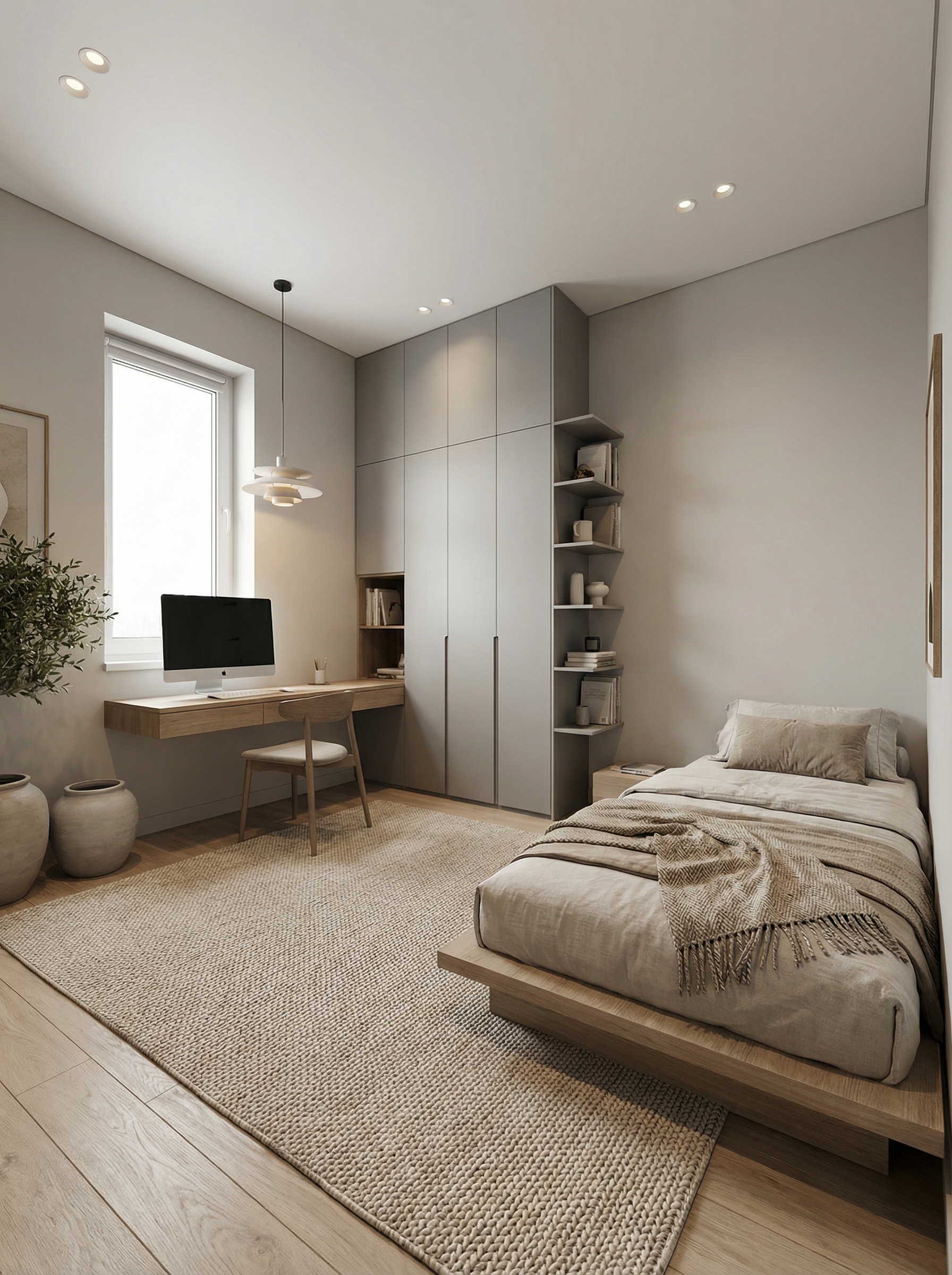 Дизайн спальни в стиле Минимализм — фото интерьера от нейросети RoomGPT