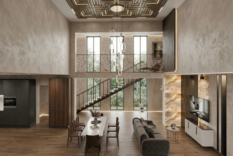 Дизайн гостиной в стиле Контемпорари — фото интерьера от нейросети RoomGPT