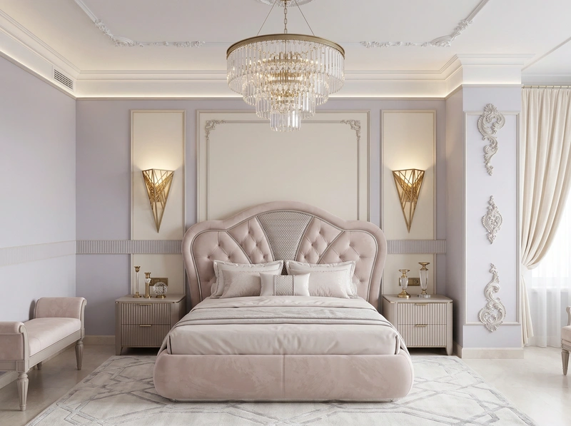 Дизайн интерьера в стиле Неоклассика — Спальня от нейросети RoomGPT
