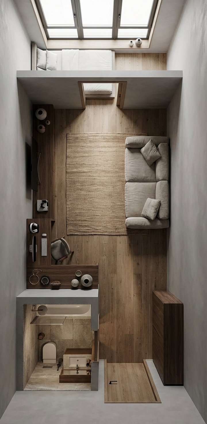 Дизайн гостиной в стиле Japandi — фото интерьера от нейросети RoomGPT