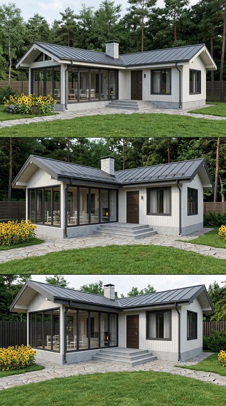 Дизайн фасада в стиле Барнхаус — фото фасада от нейросети RoomGPT