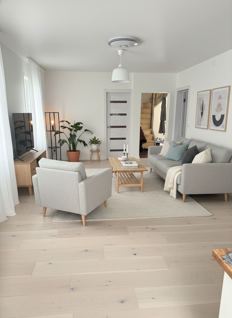 Дизайн интерьера в стиле Хюгге — Гостиная от нейросети RoomGPT