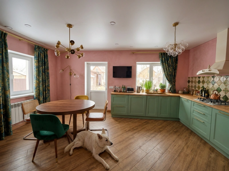 Дизайн гостиной в стиле Эклектика — фото интерьера от нейросети RoomGPT