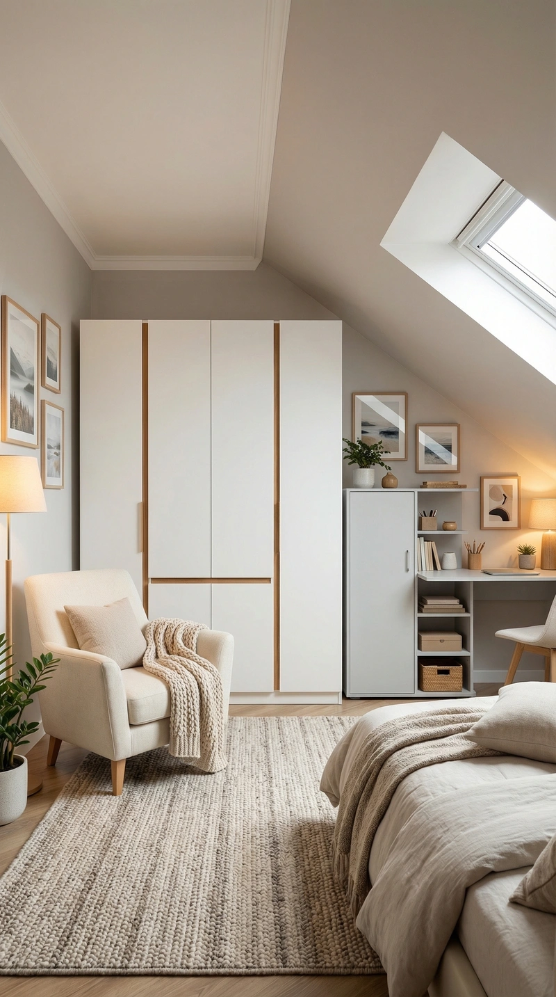 Дизайн интерьера в стиле Сканди — Спальня от нейросети RoomGPT