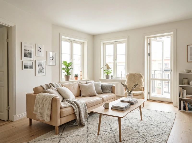 Дизайн интерьера в стиле Хюгге — Гостиная от нейросети RoomGPT