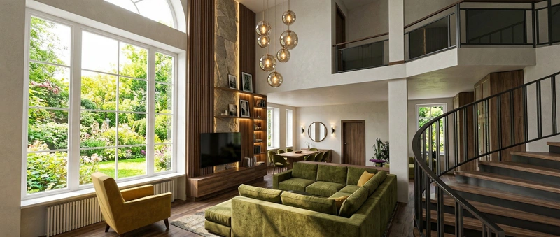 Дизайн гостиной в стиле Контемпорари — фото интерьера от нейросети RoomGPT