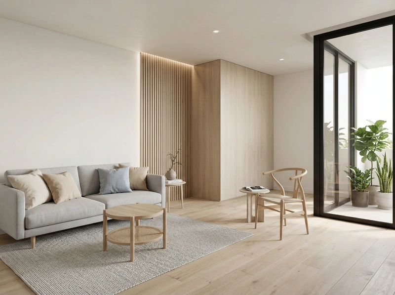 Дизайн интерьера в стиле Сканди — Гостиная от нейросети RoomGPT