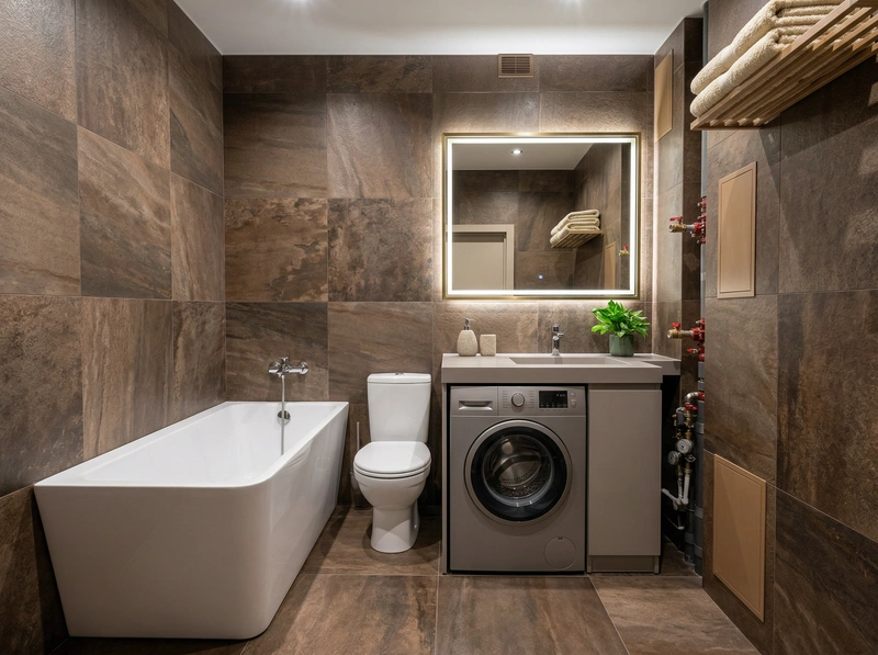 Дизайн интерьера в стиле Сканди — Ванная от нейросети RoomGPT