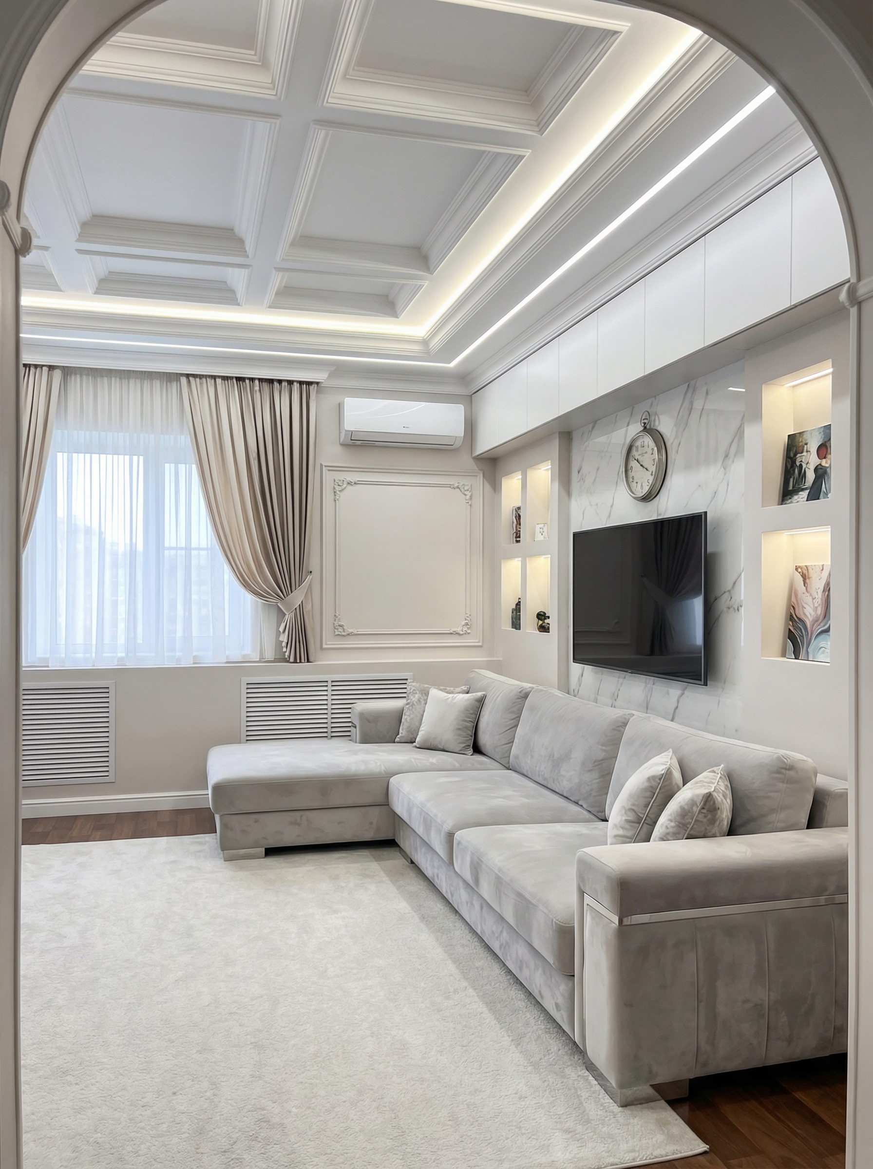 Дизайн гостиной в стиле Классика — фото интерьера от нейросети RoomGPT