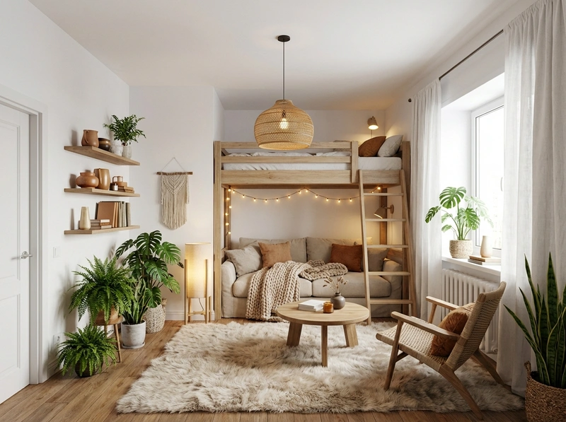 Дизайн интерьера в стиле Хюгге — Спальня от нейросети RoomGPT