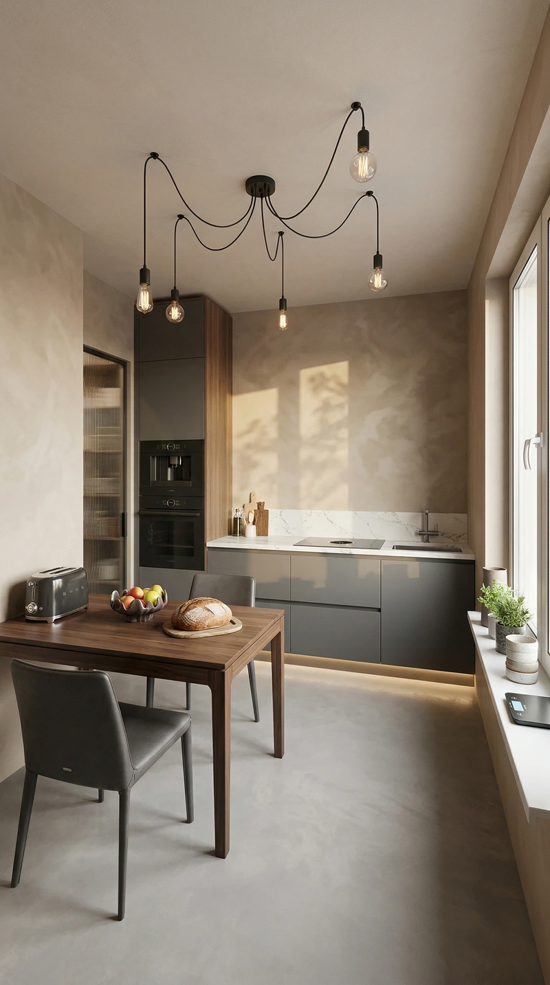 Дизайн кухни в стиле Контемпорари — фото интерьера от нейросети RoomGPT