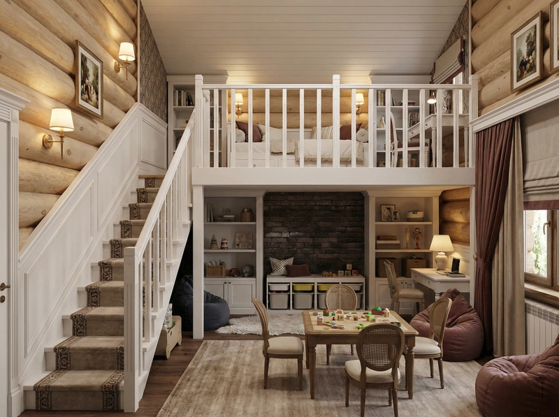 Дизайн интерьера в стиле Классика — Детская от нейросети RoomGPT