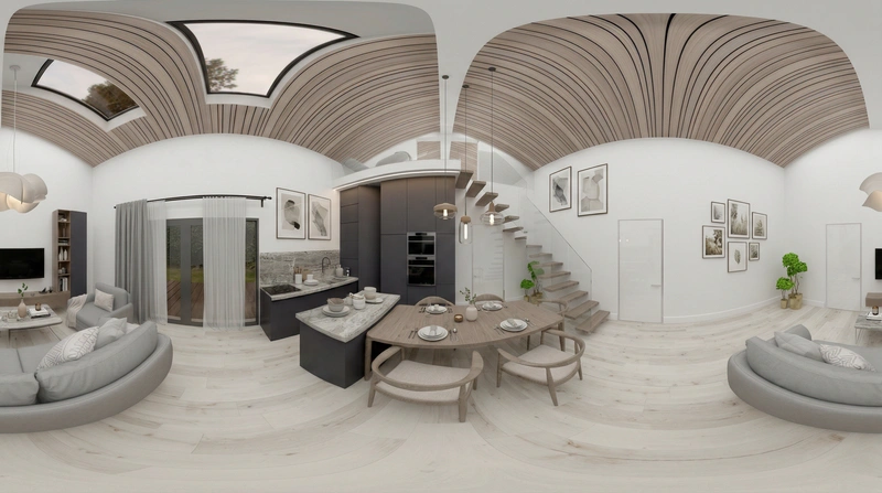 Дизайн интерьера в стиле Сканди — Кухня от нейросети RoomGPT