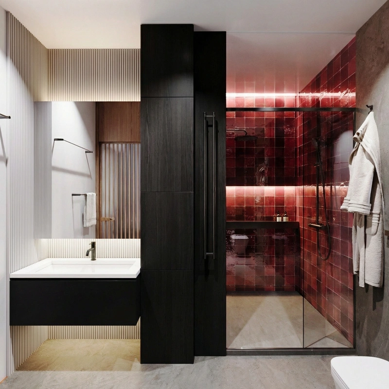 Дизайн интерьера в стиле Контемпорари — Ванная от нейросети RoomGPT