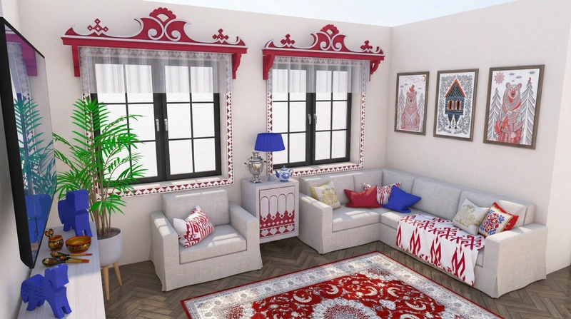 Дизайн интерьера в стиле Классика — Гостиная от нейросети RoomGPT