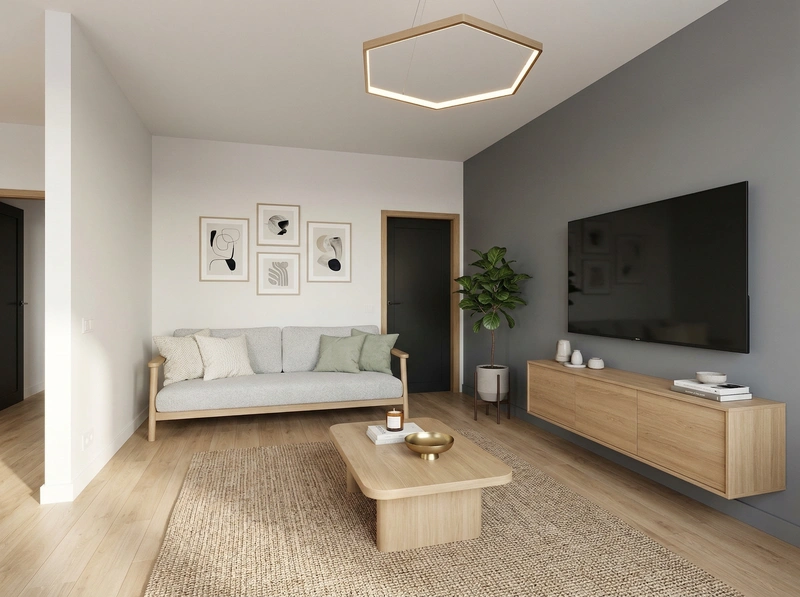 Дизайн интерьера в стиле Сканди — Гостиная от нейросети RoomGPT