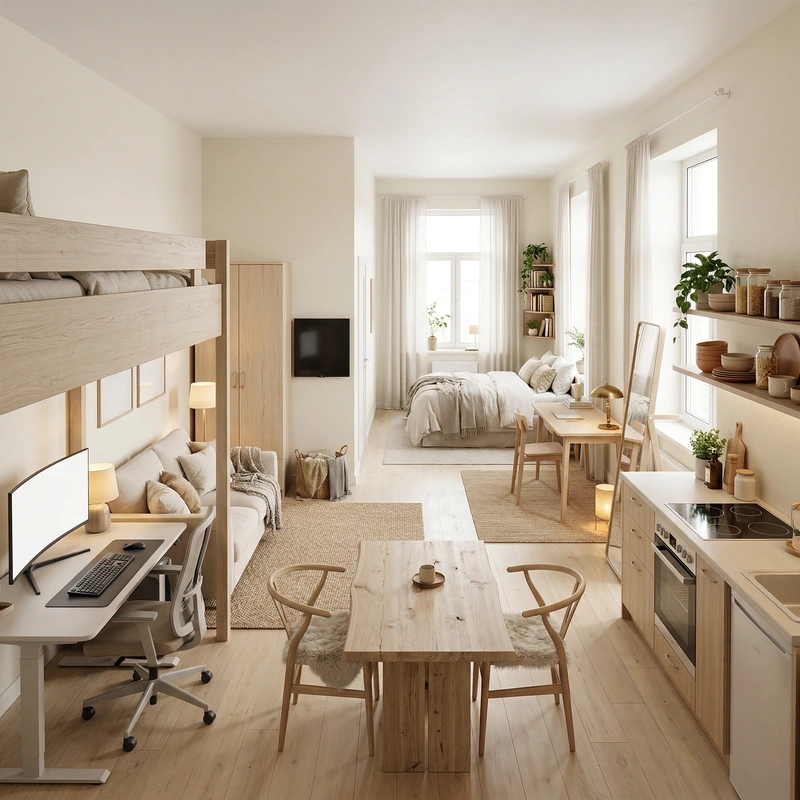 Дизайн интерьера в стиле Хюгге — Гостиная от нейросети RoomGPT