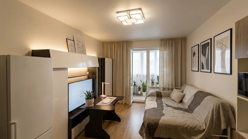 Дизайн интерьера в стиле Минимализм — Гостиная от нейросети RoomGPT