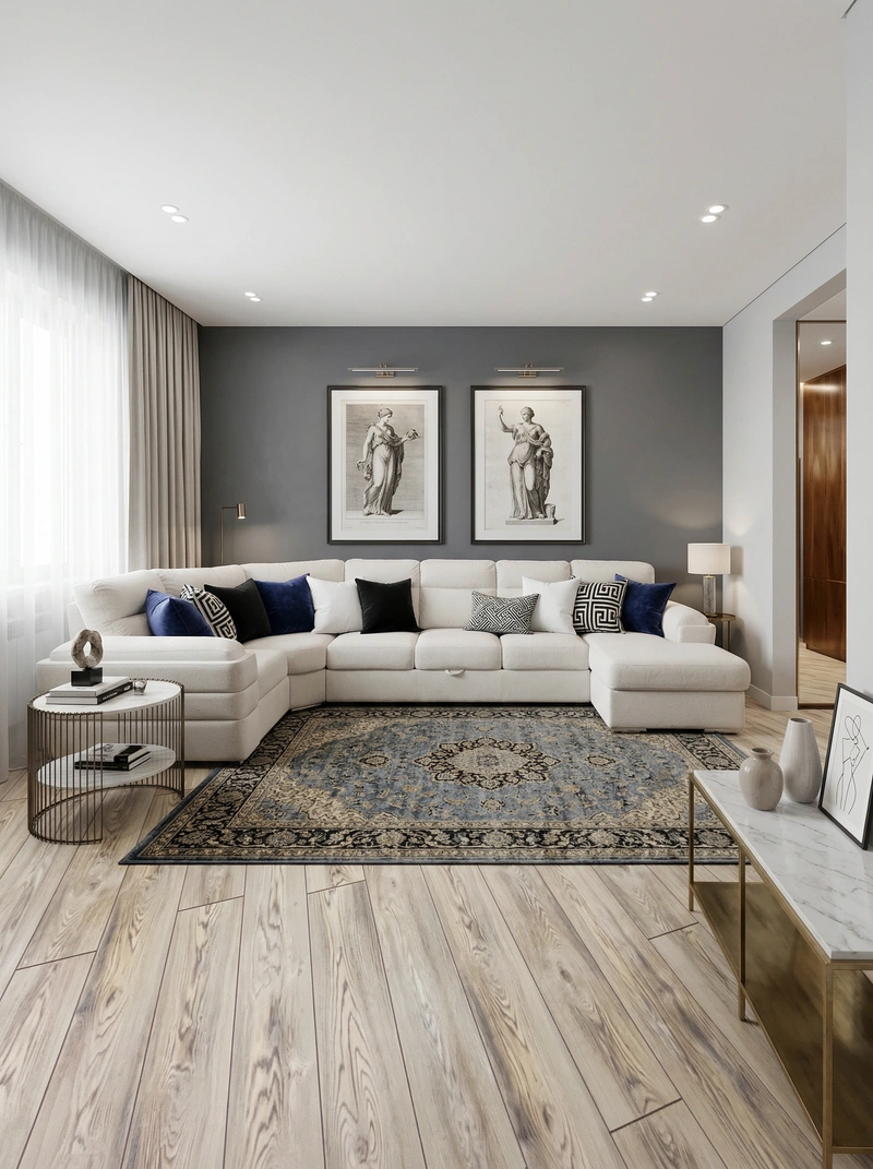 Дизайн интерьера в стиле Классика — Гостиная от нейросети RoomGPT