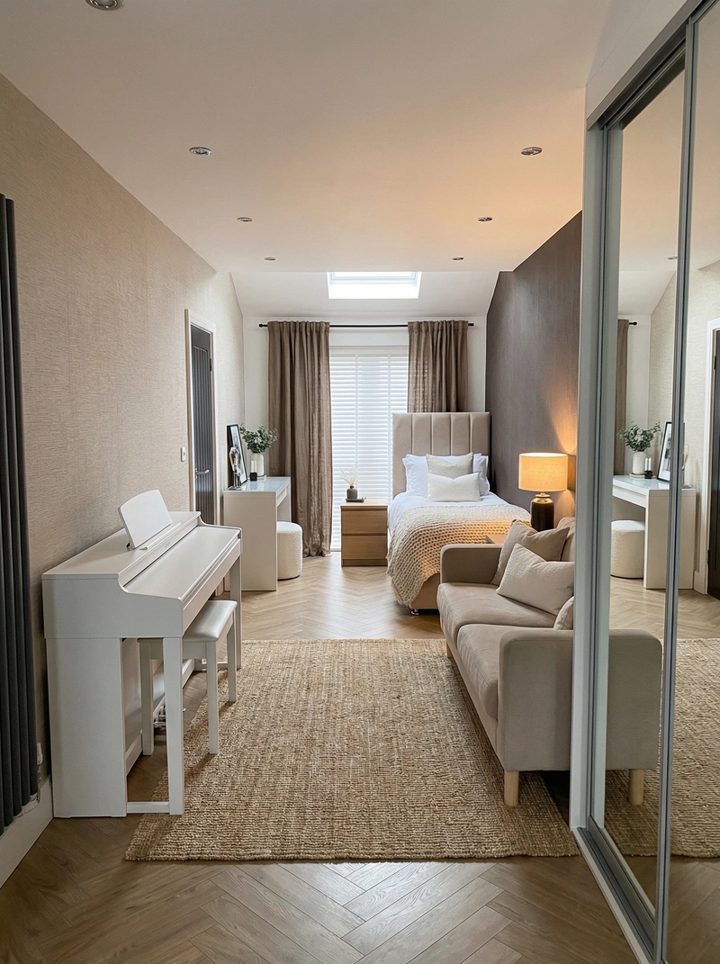 Дизайн интерьера в стиле Хюгге — Спальня от нейросети RoomGPT