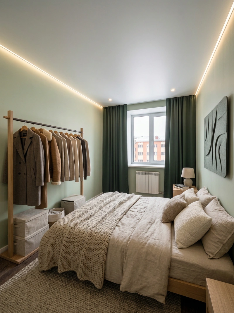 Дизайн интерьера в стиле Хюгге — Спальня от нейросети RoomGPT