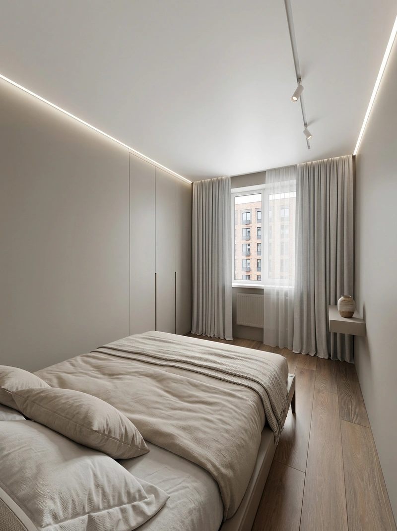 Дизайн интерьера в стиле Минимализм — Спальня от нейросети RoomGPT