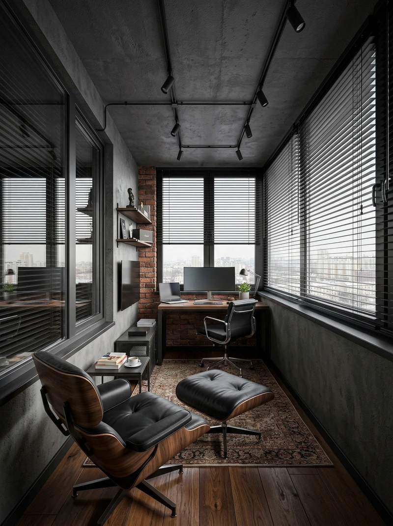 Дизайн интерьера в стиле Лофт — Гостиная от нейросети RoomGPT