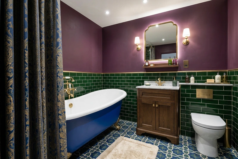 Дизайн ванной в стиле Британский — фото интерьера от нейросети RoomGPT