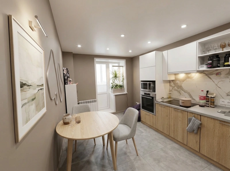 Дизайн кухни в стиле Сканди — фото интерьера от нейросети RoomGPT