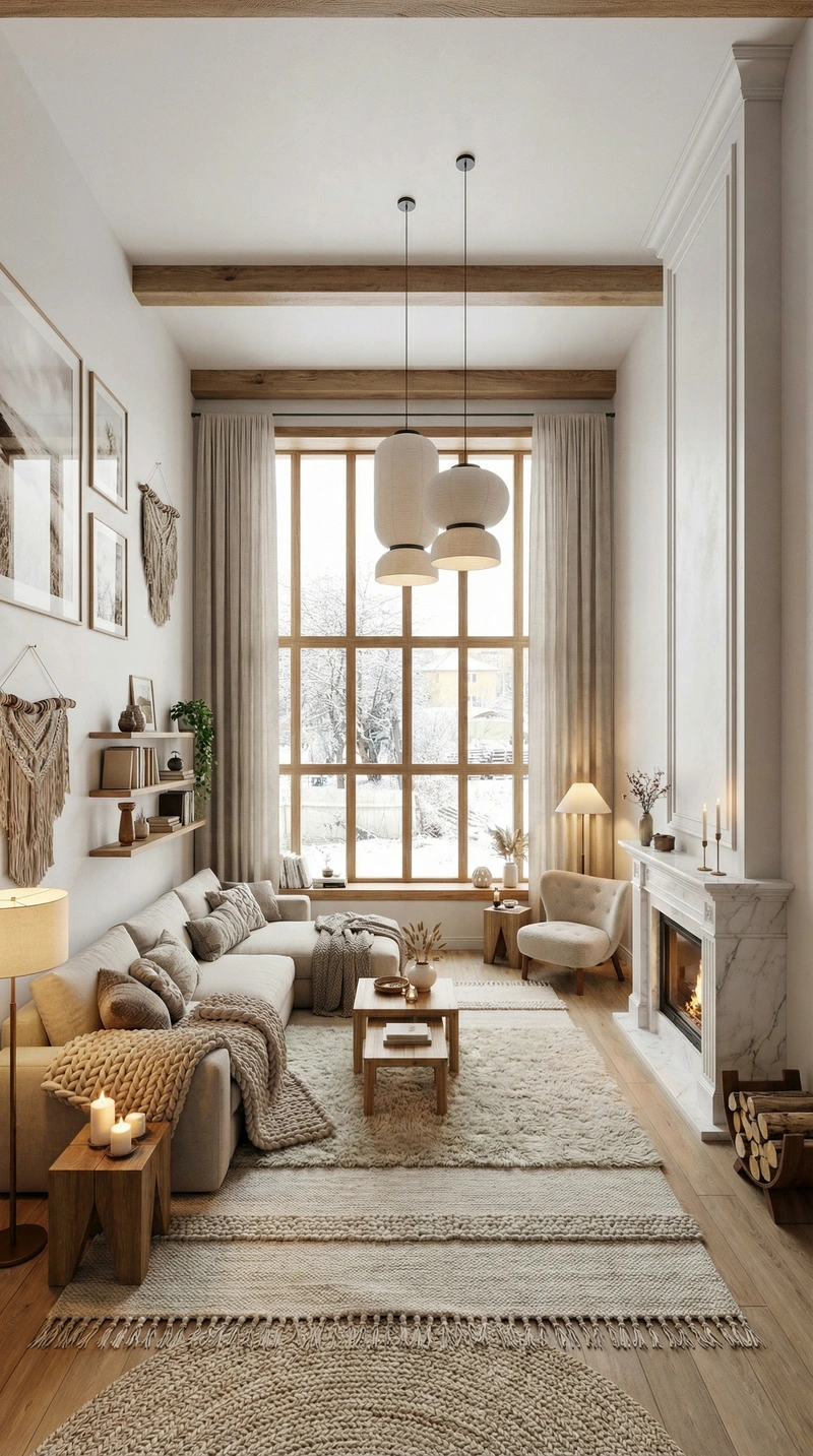 Дизайн интерьера в стиле Хюгге — Гостиная от нейросети RoomGPT