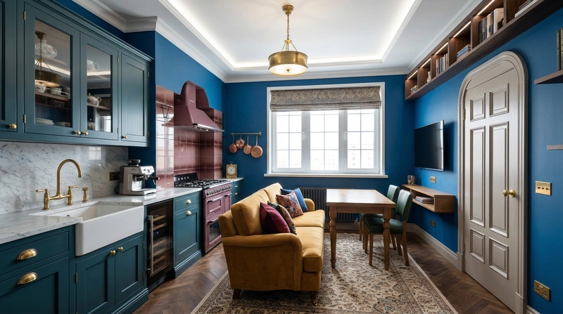 Дизайн кухни в стиле Британский — фото интерьера от нейросети RoomGPT