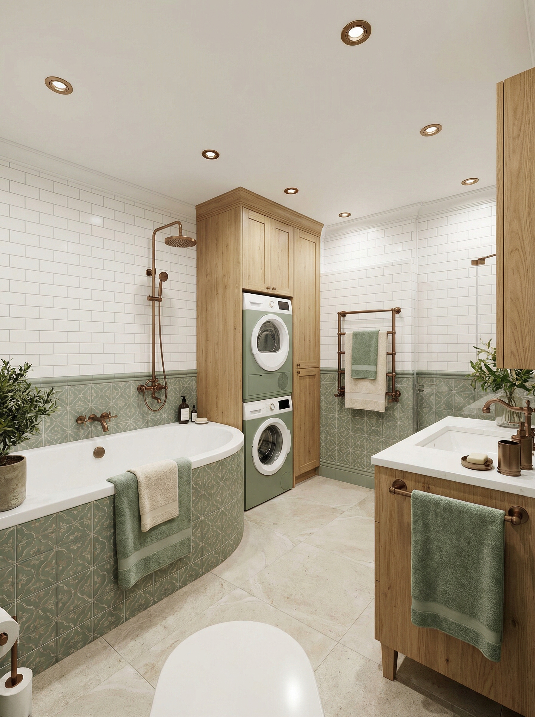 Дизайн ванной в стиле Британский — фото интерьера от нейросети RoomGPT