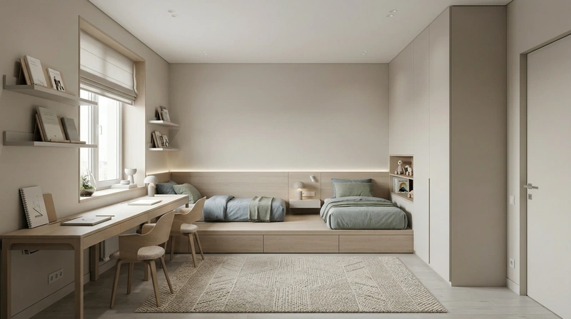 Дизайн детской в стиле Минимализм — фото интерьера от нейросети RoomGPT