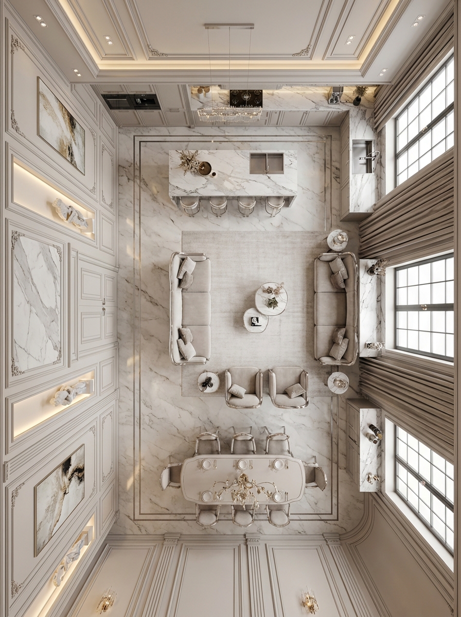 Дизайн гостиной в стиле Классика — фото интерьера от нейросети RoomGPT