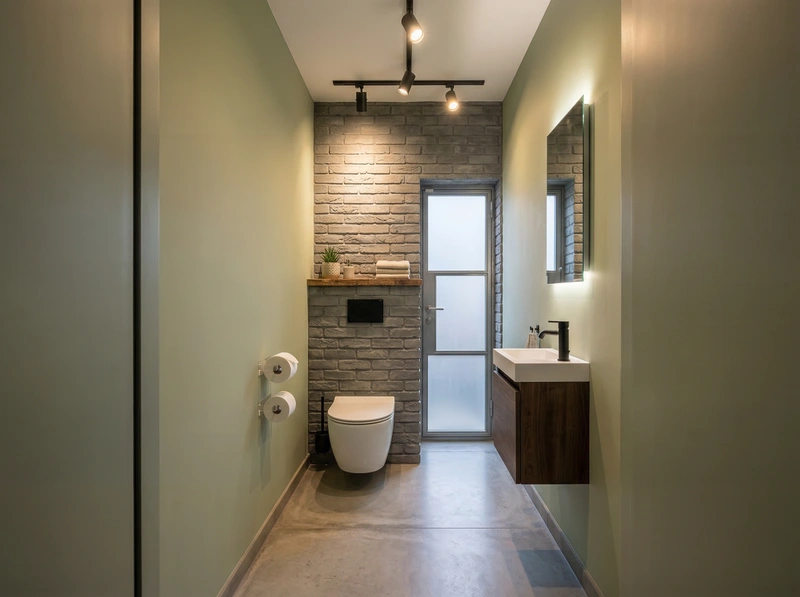 Дизайн ванной в стиле Лофт — фото интерьера от нейросети RoomGPT