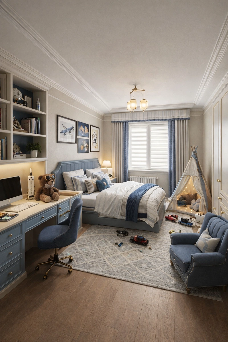 Дизайн интерьера в стиле Классика — Детская от нейросети RoomGPT