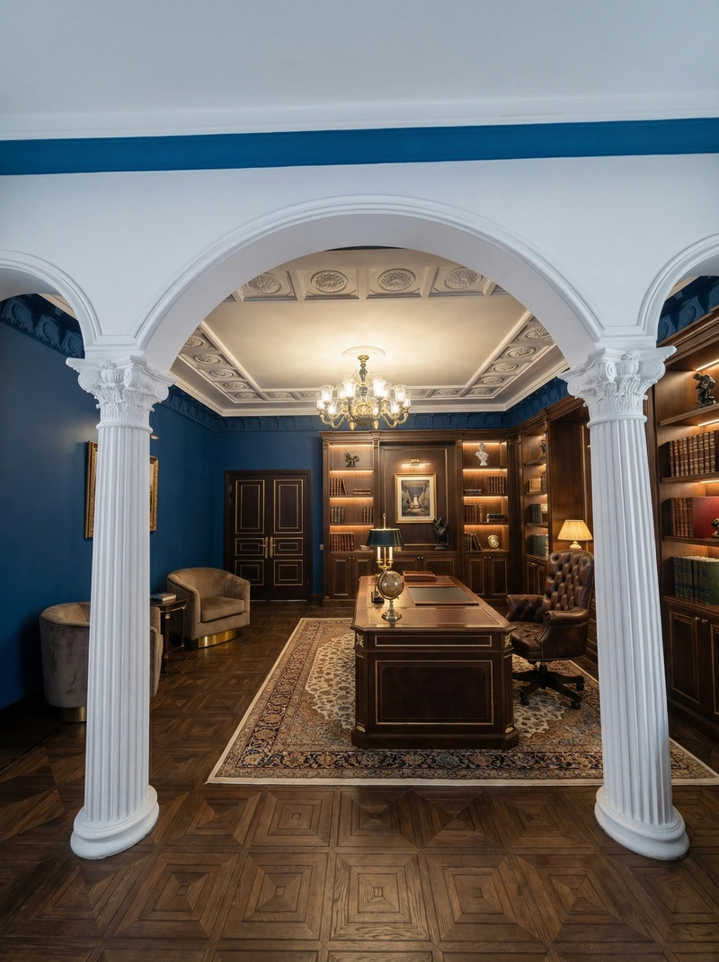 Дизайн интерьера в стиле Классика — Кабинет от нейросети RoomGPT