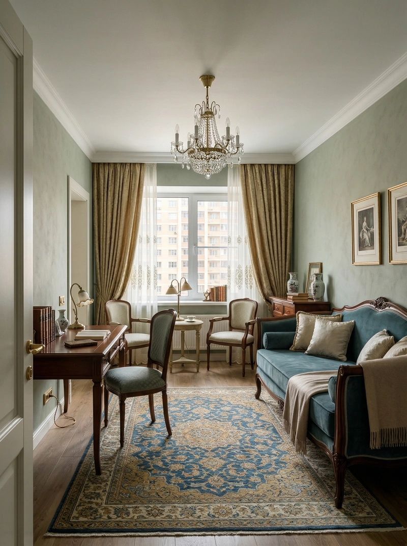 Дизайн спальни в стиле Классика — фото интерьера от нейросети RoomGPT