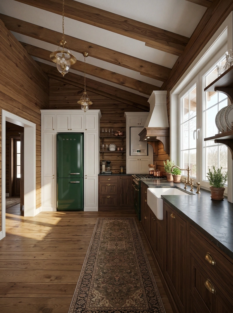 Дизайн кухни в стиле Классика — фото интерьера от нейросети RoomGPT