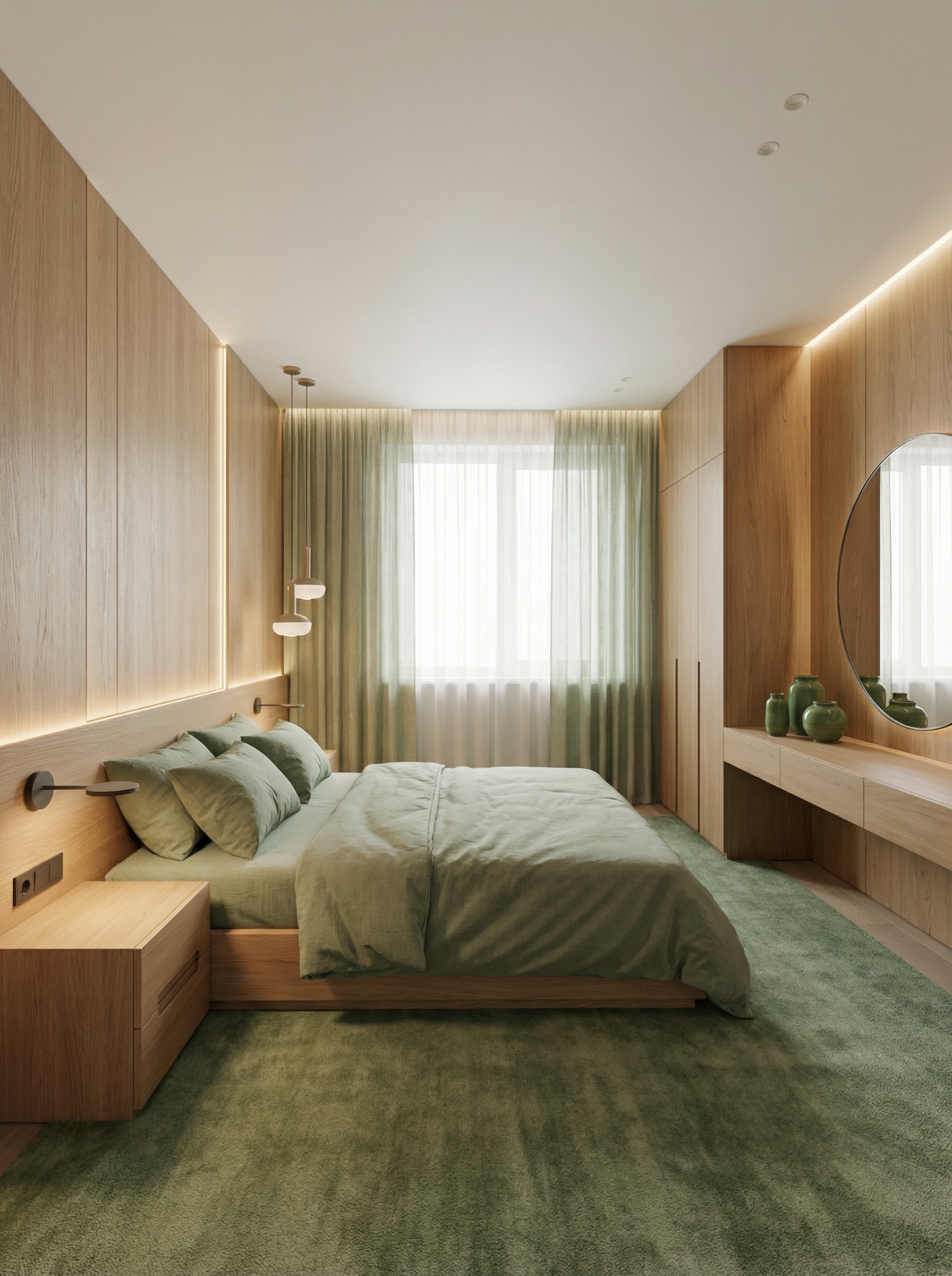 Дизайн спальни в стиле Минимализм — фото интерьера от нейросети RoomGPT