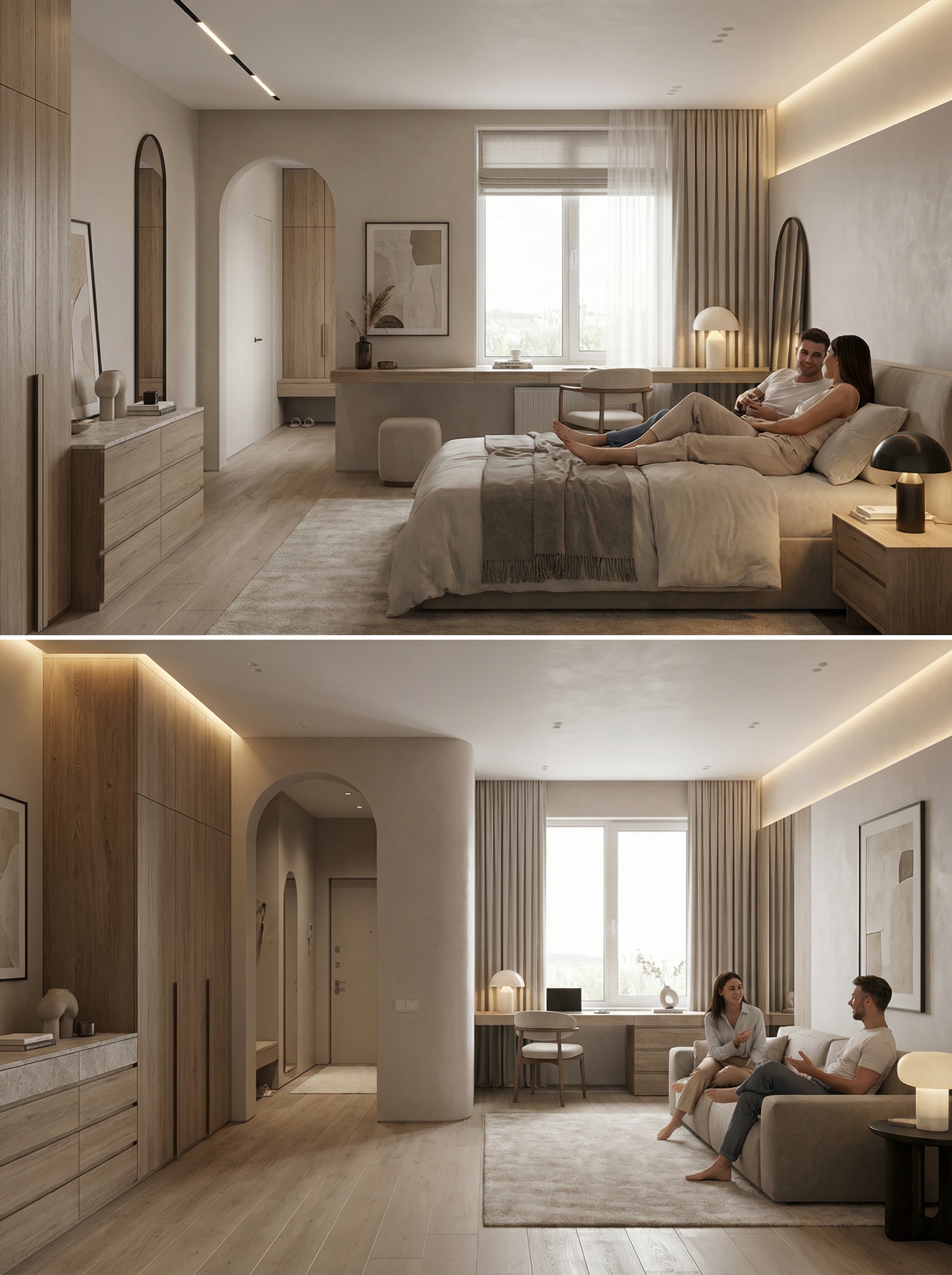 Дизайн спальни в стиле Минимализм — фото интерьера от нейросети RoomGPT